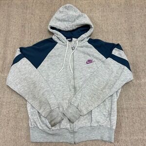 Vintage Nike zip up hoodie mens xl grey 1980s